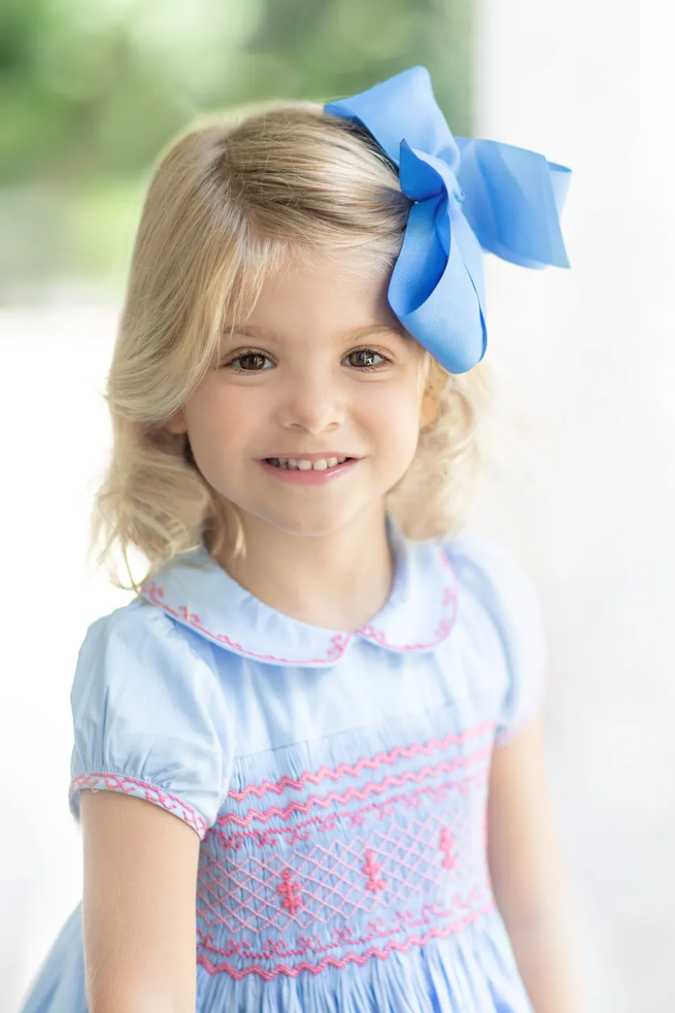 Princess Charlotte Heirloom Blue Smocked Dress
