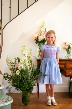 Princess Charlotte Heirloom Blue Smocked Dress