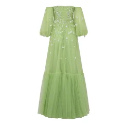 Priyanka Gown in Parakeet Tulle with Sporadic Sequins