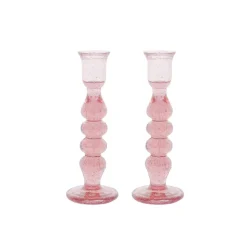 Provence 7" Candlestick, Set of 2 in Blush