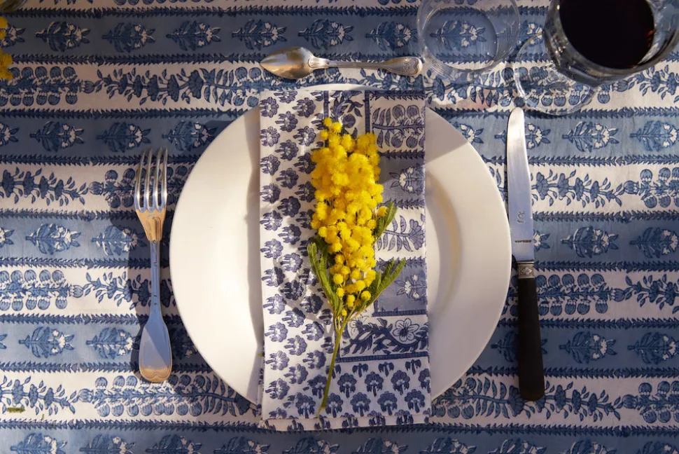 Provence Avignon Napkins in Blue & Marine , Set of 6