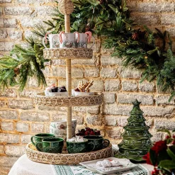 Provence Rattan 3-Tier Shelving Unit in Whitewash