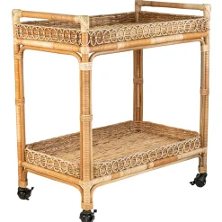 Provence Rattan Whitewash Bar Cart