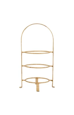 Provence Rattan Whitewash Three Tiered Plate Server