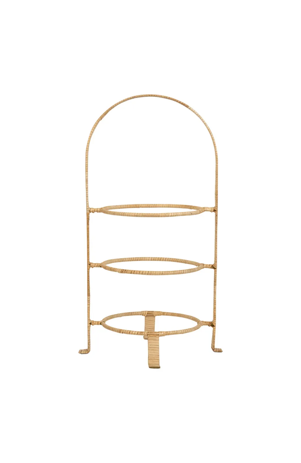 Provence Rattan Whitewash Three Tiered Plate Server