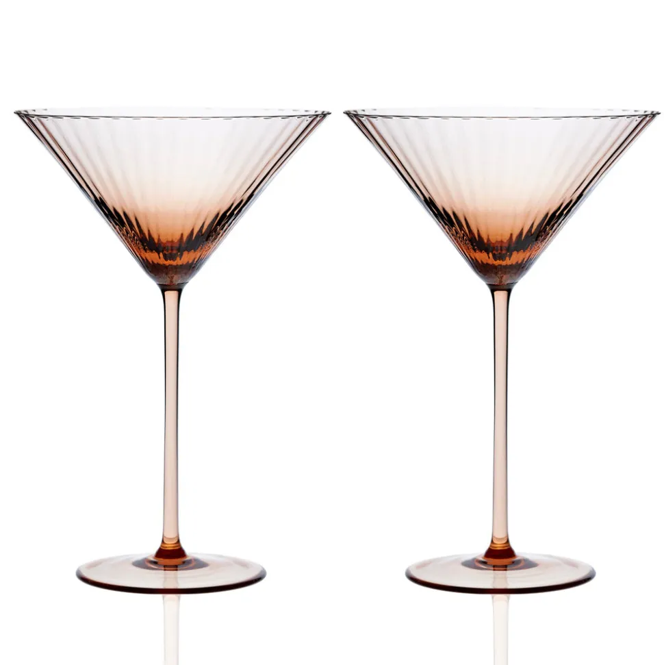 Quinn Amber Martini Glasses, Set of 2