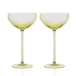 Quinn Citrine Coupe Glasses, Set of 2