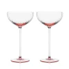Quinn Optic Rose Coupe Glasses, Set of 2