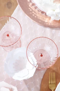 Quinn Optic Rose Coupe Glasses, Set of 2