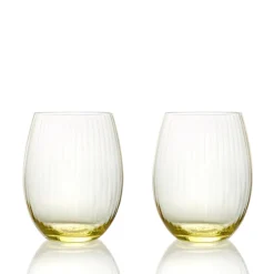 Quinn Optic Tumblers Citrine, Set of 2