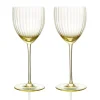 Quinn Optic White Wine Glasses Citrine, Set of 2