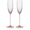 Quinn Rose Champagne Flute Glasses, Set of 2