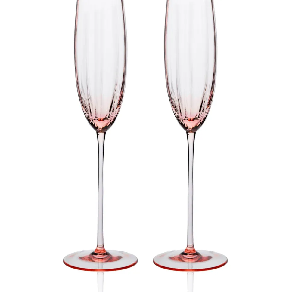 Quinn Rose Champagne Flute Glasses, Set of 2