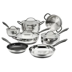 Radiant Pro Stainless with Brushed Titanium Finish 11-Piece Set in Stainless Steel