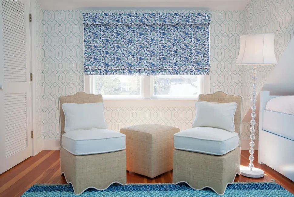 Raffia Scalloped Slipper Chair