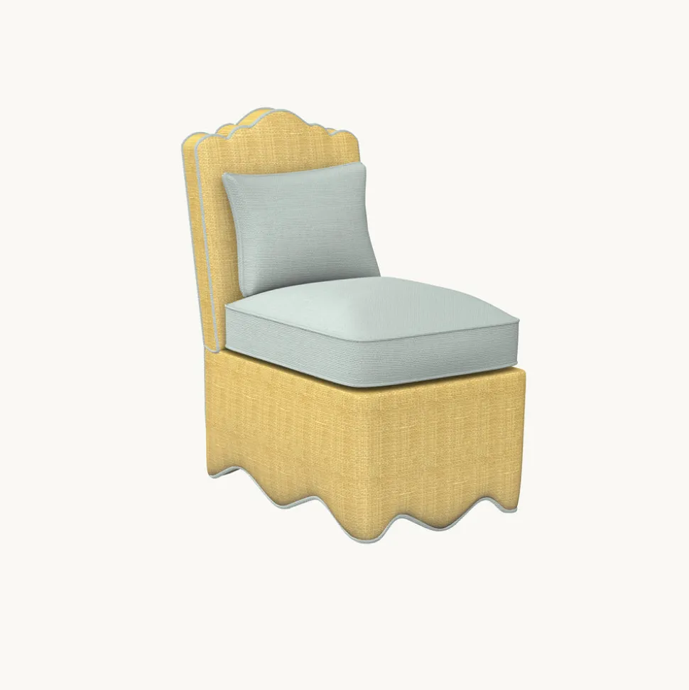 Raffia Scalloped Slipper Chair