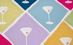 Rainbow Martini Cocktail Napkins, Set of 6