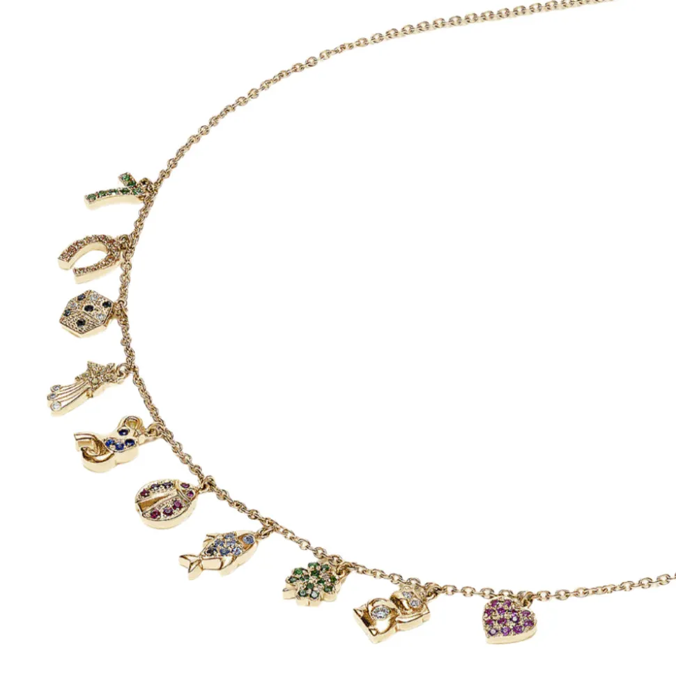 Rainbow Sapphire All The Luck Charm Necklace