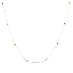 Rainbow Sapphire Skittle Necklace