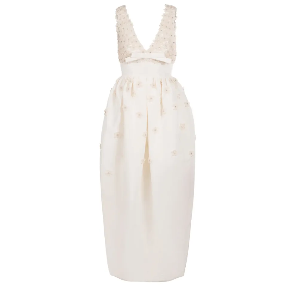 Rainey Dress with Floral Appliqué