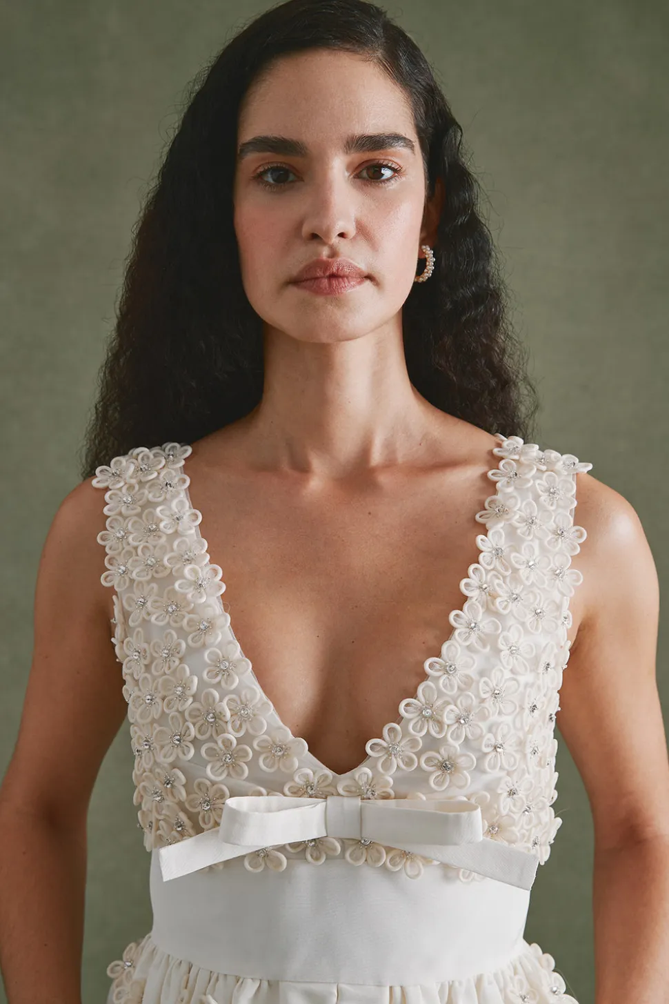 Rainey Dress with Floral Appliqué