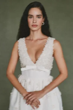 Rainey Dress with Floral Appliqué