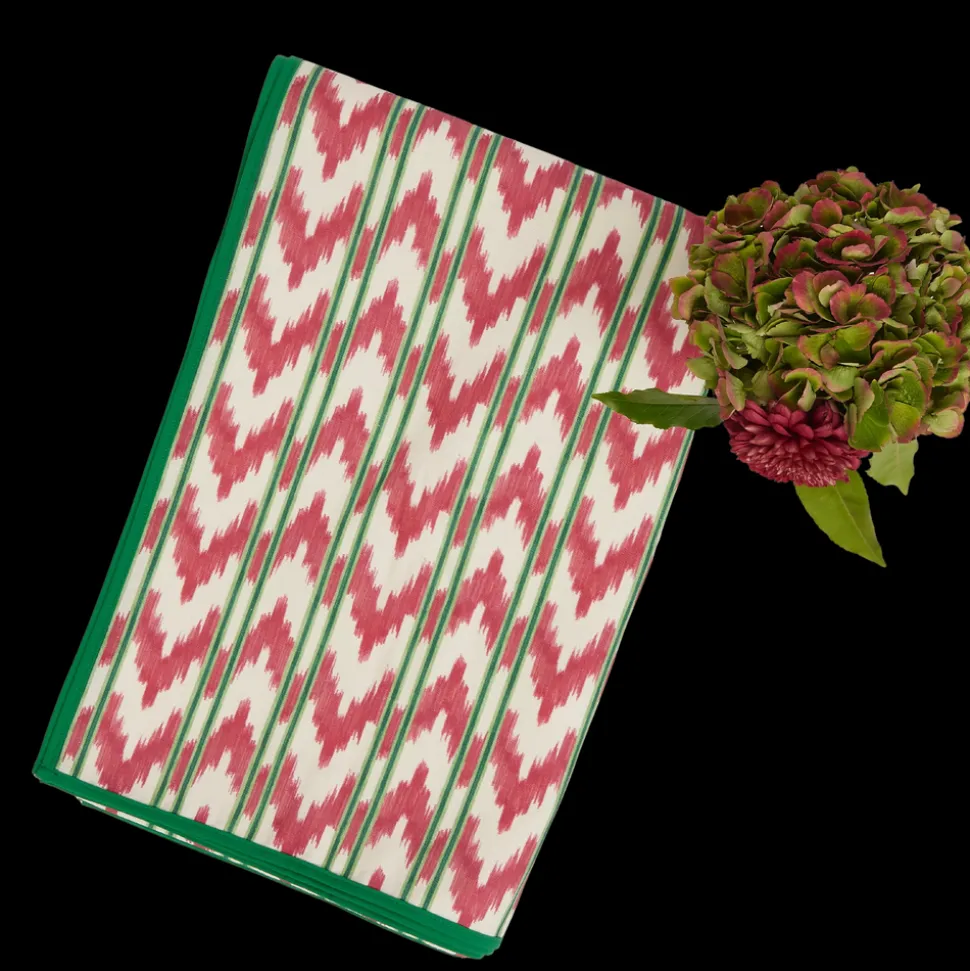 Raspberry Red Ikat Tablecloth