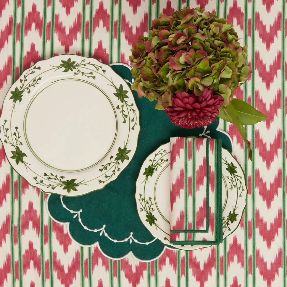 Raspberry Red Ikat Tablecloth