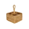 Rattan Cutlery and Condiment Carrier in Natural