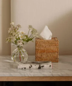 Rattan Square Tissue Box Cover in Natural