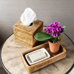 Rattan Vanity Tray in Brown