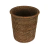 Rattan Waste Paper Bin in Dark Brown