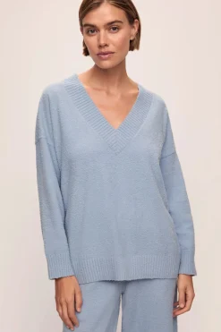 Recycled Boucle Pant In Wedgewood Blue