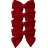 Red Bow Velvet Napkin Ties, Set of 4
