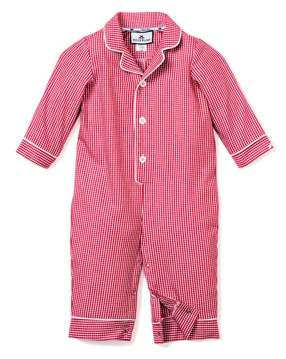 Red Mini Gingham Romper