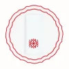 Red Snowflake Napkin and Vidro Placemat, Set of 2
