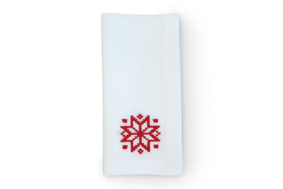 Red Snowflake Napkin, Set of 4