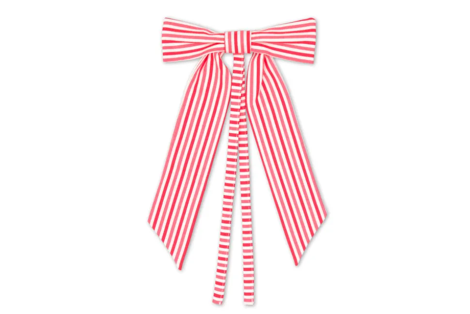Red Stripe Bow, Set of 4