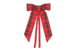 Red Tartan Bow, Set of 4