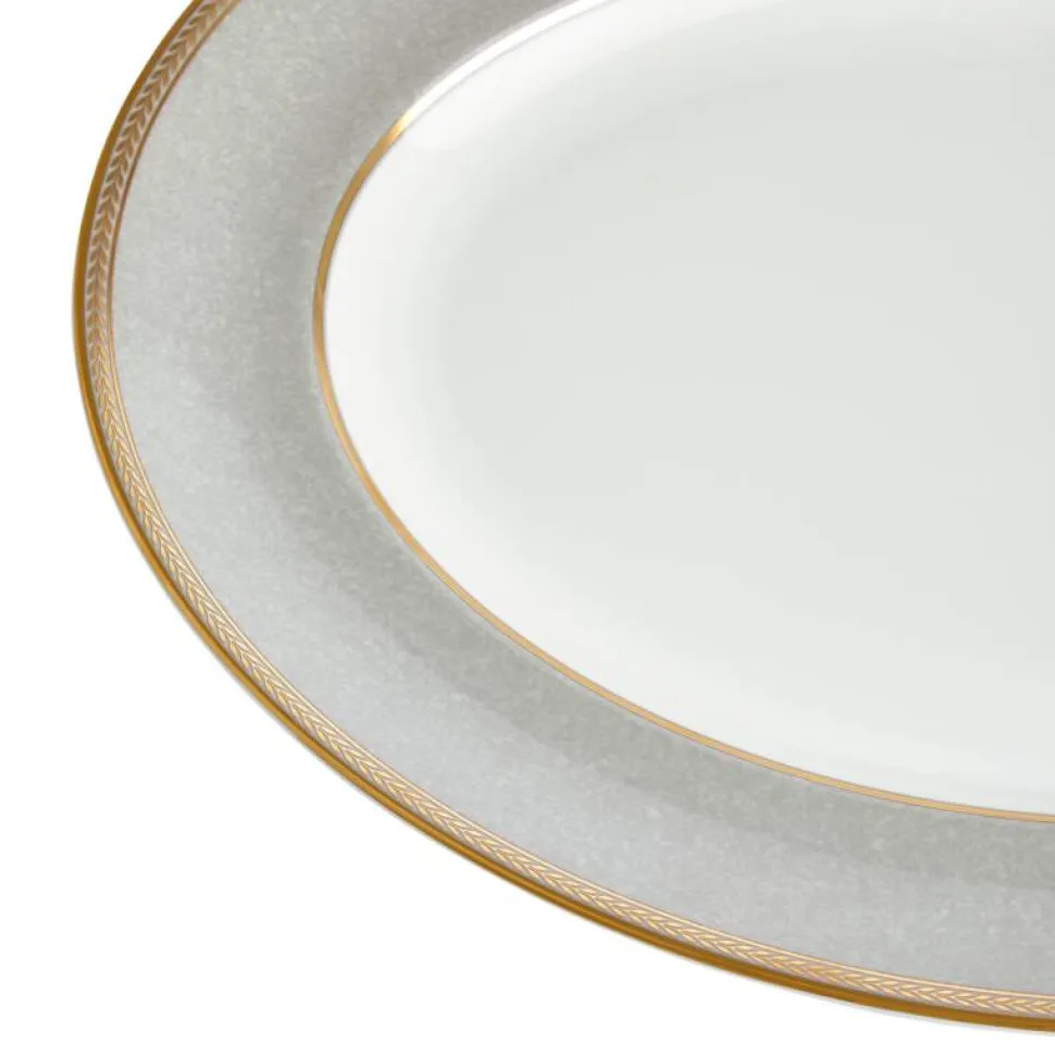 Renaissance Grey Oval Platter, 13.75"