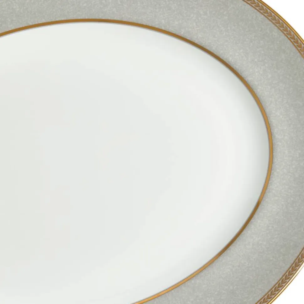 Renaissance Grey Oval Platter, 13.75"