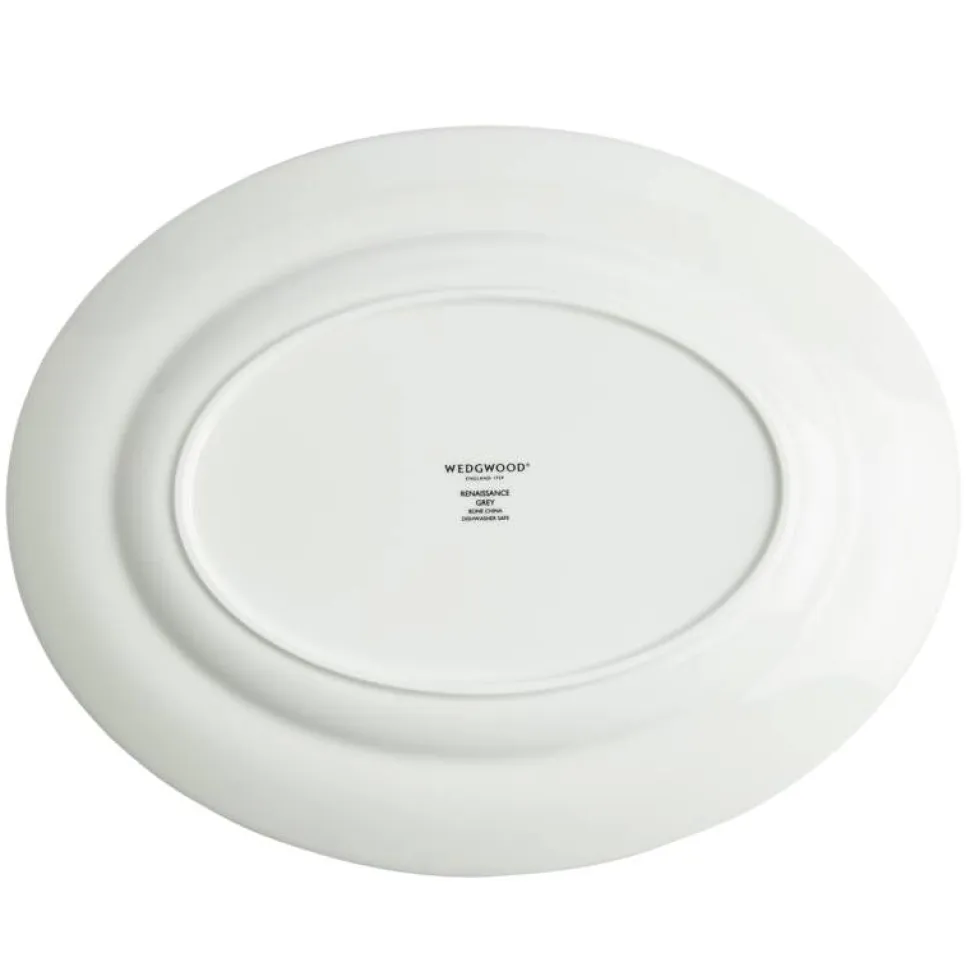 Renaissance Grey Oval Platter, 13.75"