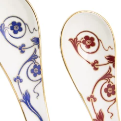 Renaissance Mix Bowl & Soup Spoon in Gold & Red, Set of 2