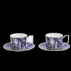 Reniassance Teacup Saucer in Gold, Set of 2