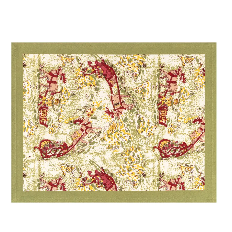 Renne Reindeer Mats in Red & Green, Set of 6