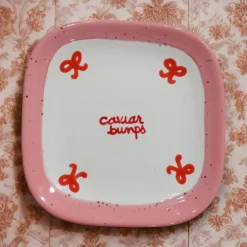 Retro “Caviar Bumps” Tiny Plates, Set of 4