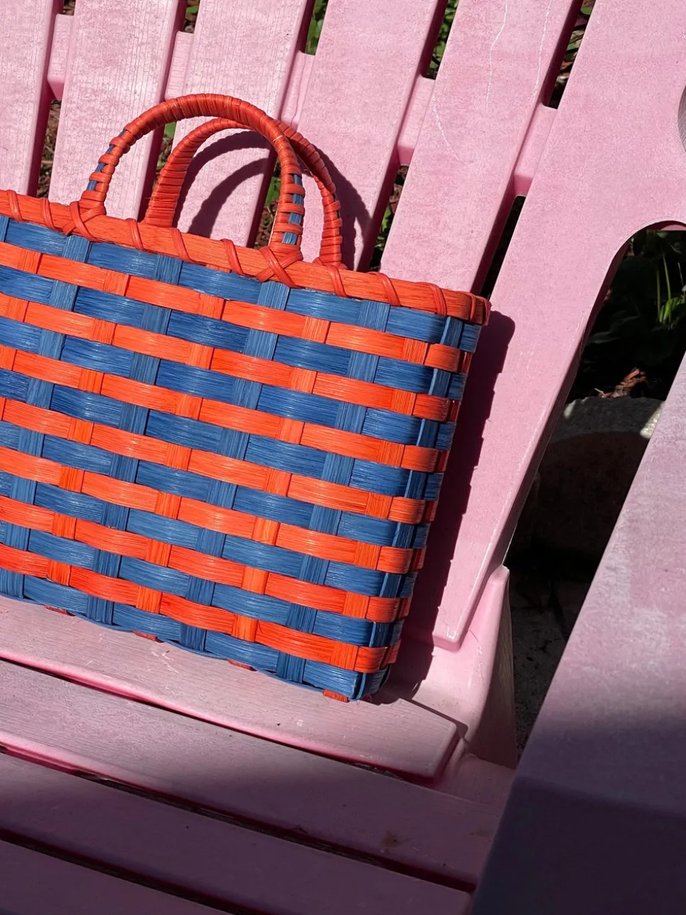Retro-Travel Tote in Royal Blue & Tiger Lily