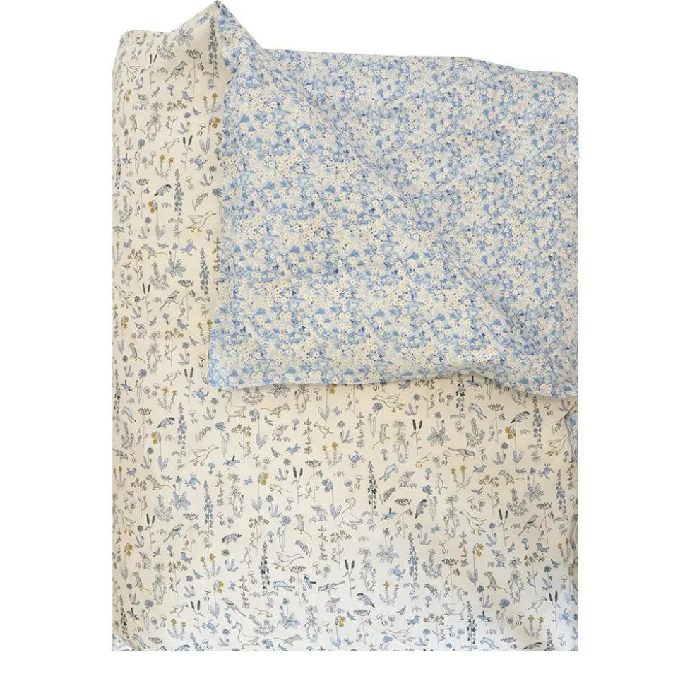 Reversible Heirloom Quilt Made With Liberty Fabric in Theo Blue & Mitsi Valeria Blue