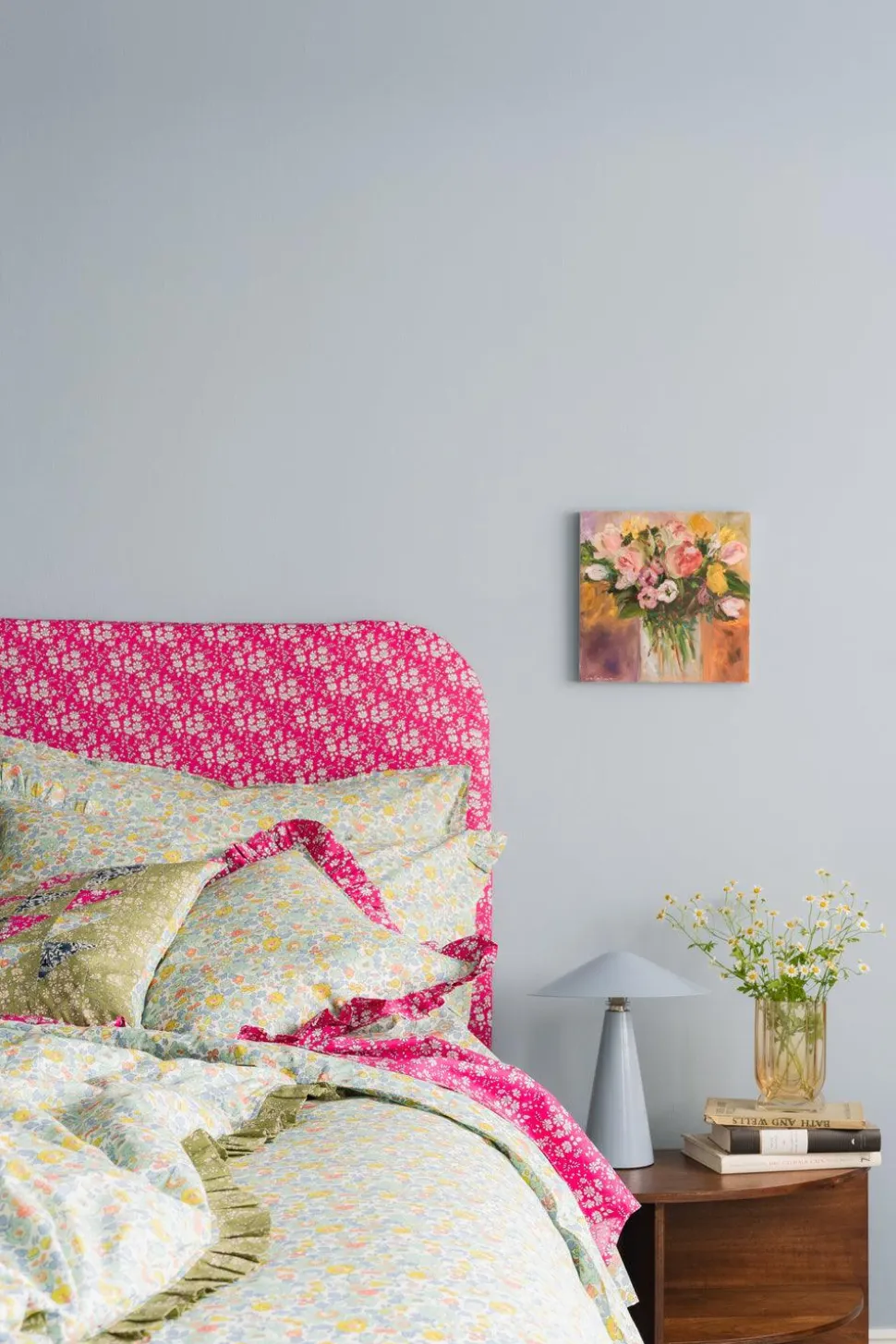 Reversible Ruffle Edge Heirloom Quilt Made With Liberty Fabric in Betsy Sage & Capel Pistachio