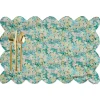 Reversible Scalloped Placemat Made With Liberty Fabric in Hollyhocks & Mitsi Valeria